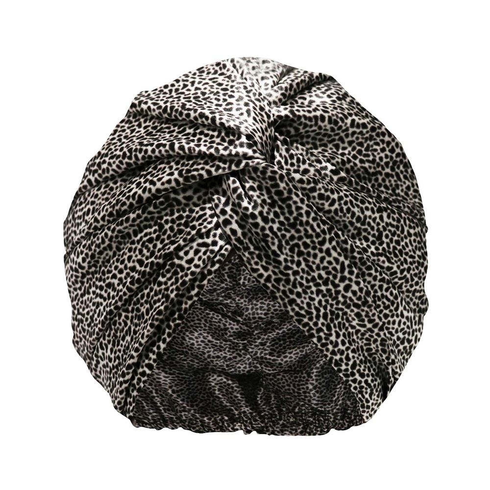 slip turban pure soie slip - léopard turban