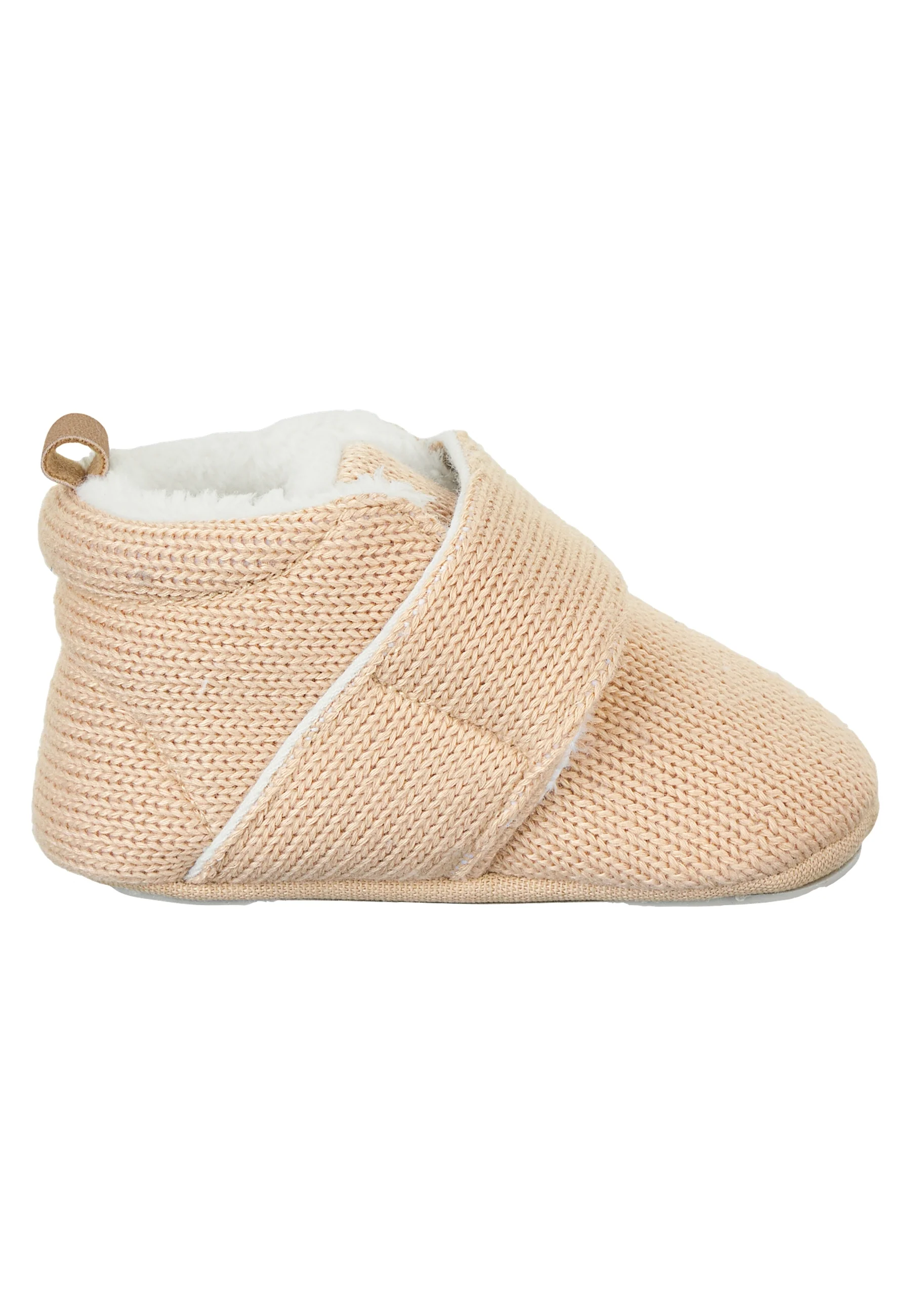 Babykrabbelschuhe aus Strick mit Klettverschluss