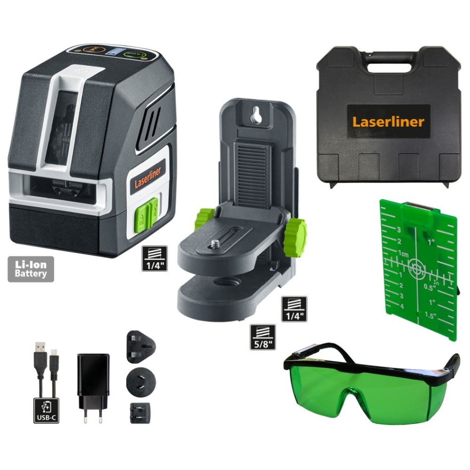 „Laserliner 036.710A PocketCross-Laser 2G“ kryžminis lazeris, žalias