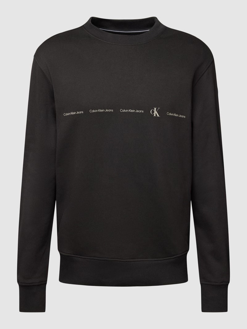Sweatshirt mit Logo-Print Modell 'REPEAT' in black