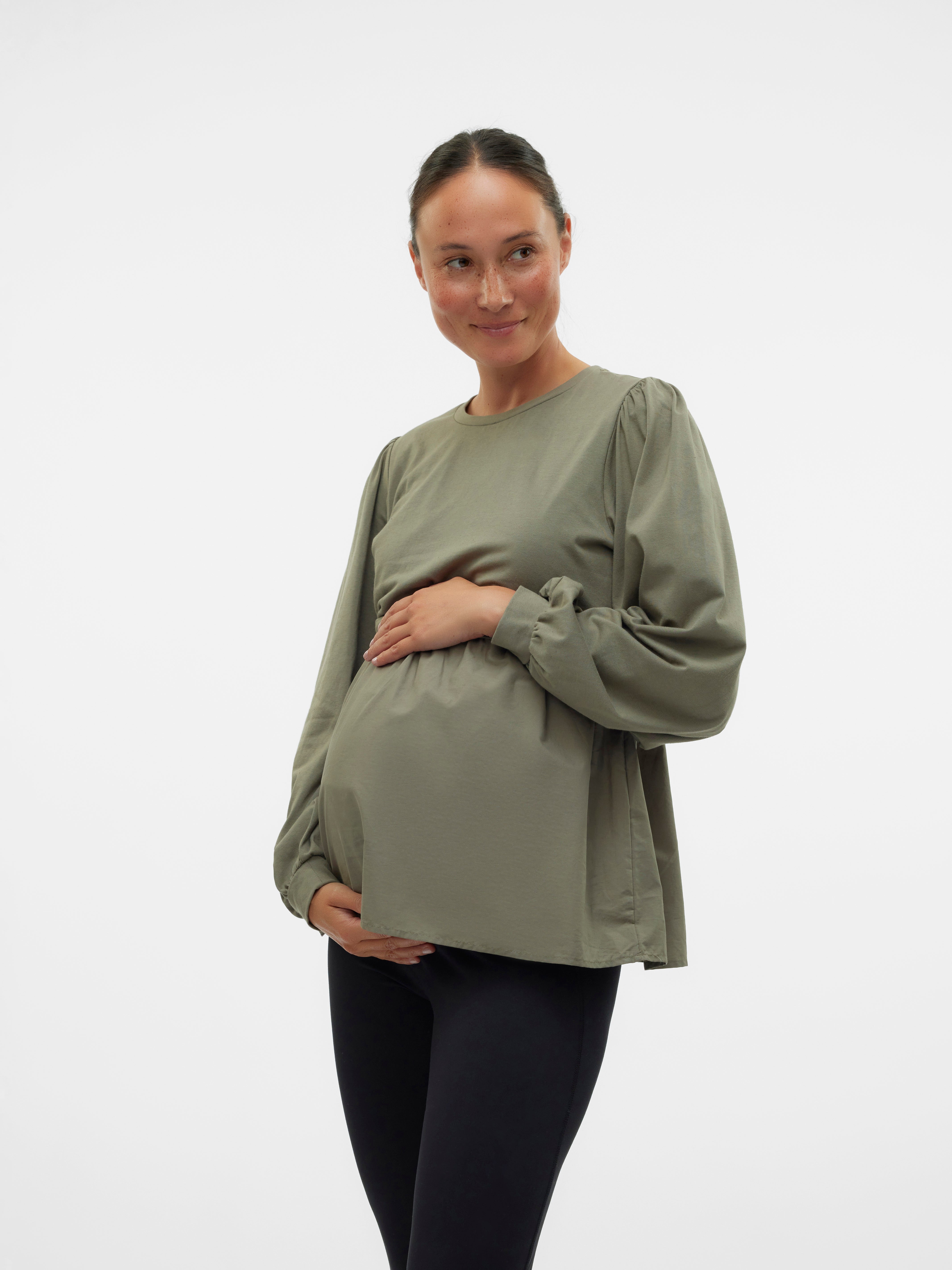 Normal geschnitten Rundhals Top