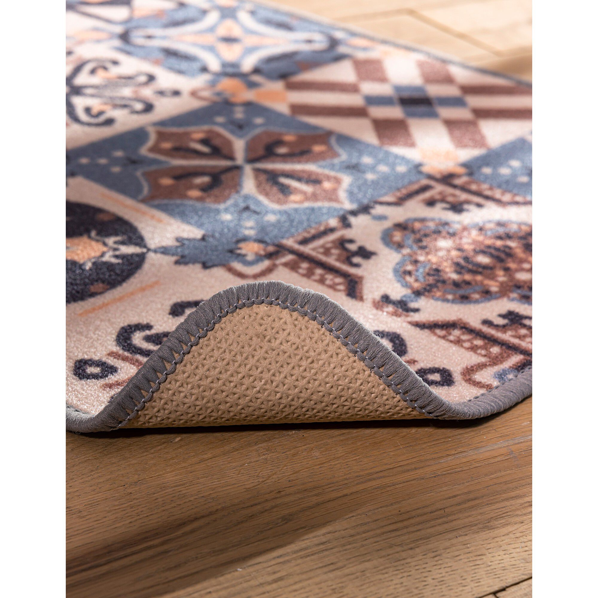 Tapis cuisine motif carreaux de ciment