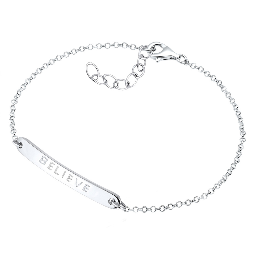 Elli Elli Bracelet Believe-Schriftzug 925 Sterling Silber Bracelet