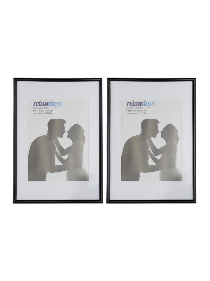 relaxdays 2x Bilderrahmen A4 in Schwarz günstig kaufen onesize