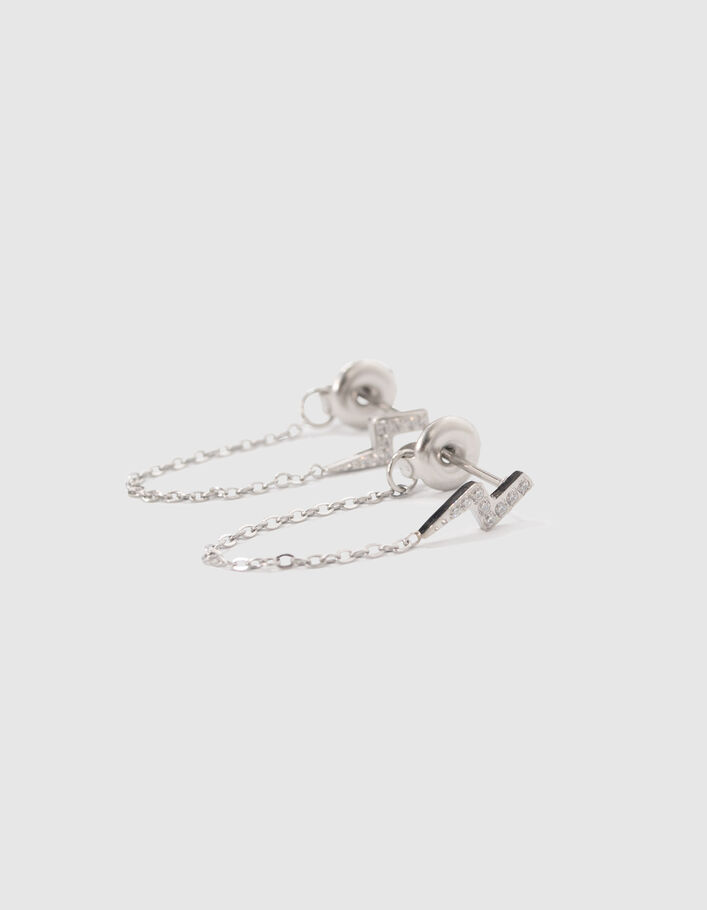 Boucles d'oreilles éclair et chaîne rock Femme
