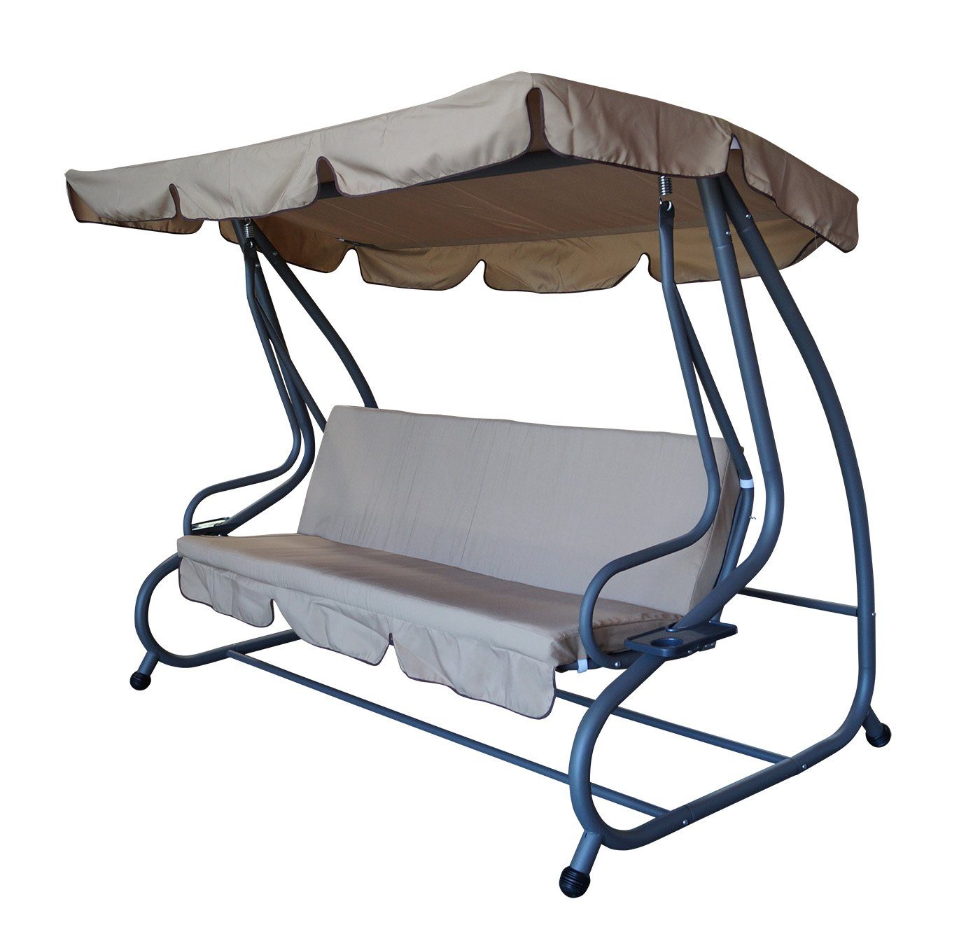 DEGAMO Hollywoodschaukelersatzdach MIAMI, (1-tlg), für 4-sitzer Schaukel 228x120cm, creme mit schwarzen Kedern