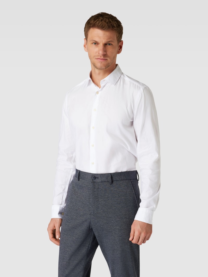 Regular Fit Business-Hemd mit Kentkragen in weiß