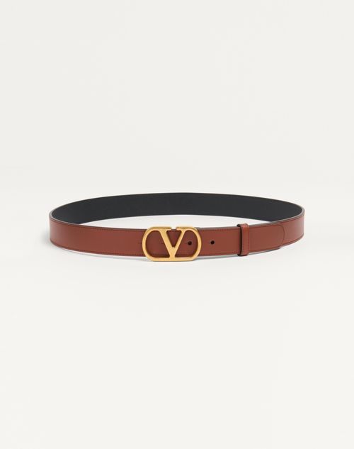 Cinto exclusivo VLogo em pele de bezerro brilhante 30 mm