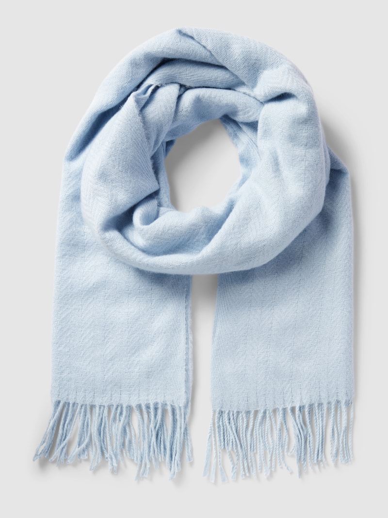 Schal mit Fransen Modell 'KIAL NEW' in hellblau