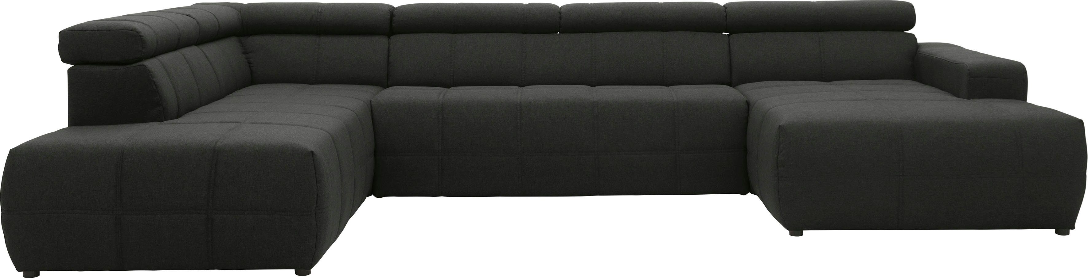 DOMO collection Wohnlandschaft Brandon, mit Kopfteilverstellung, wahlweise Sitztiefenverstellung, auch in Cord