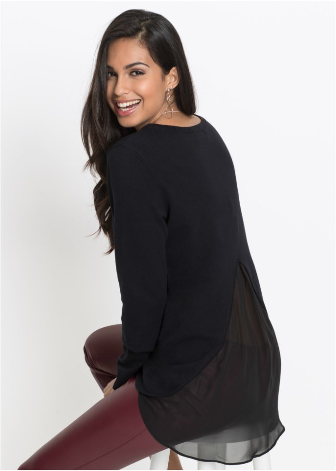 Pullover mit Bluseneinsatz