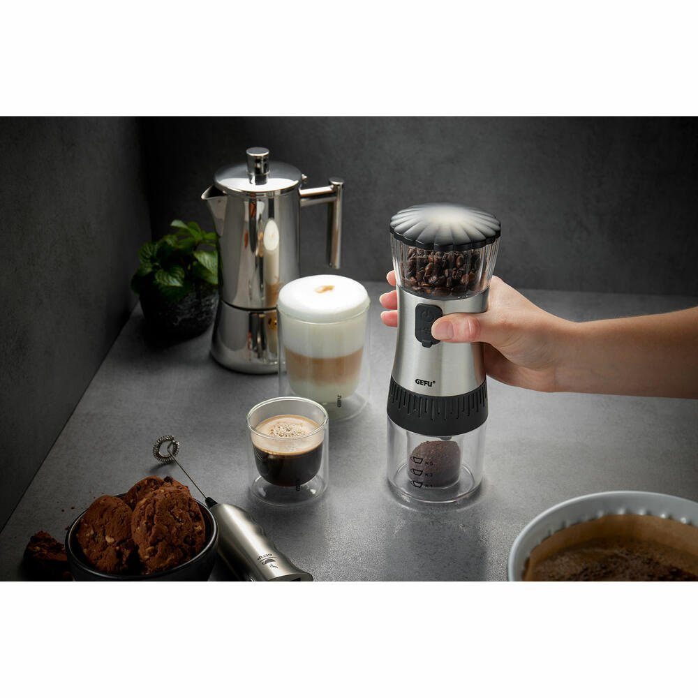 GEFU Kaffeemühle Polve USB, Keramikmahlwerk, mit USB-Ladekabel