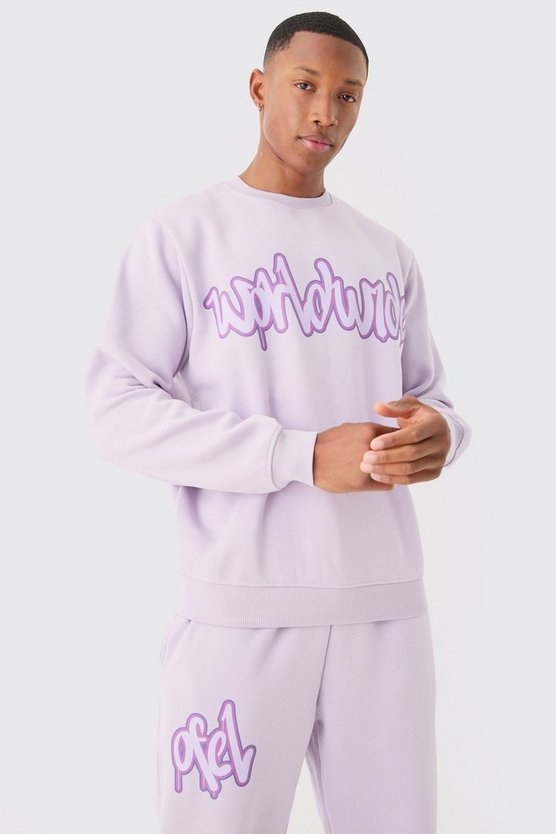 Sweatshirt-Trainingsanzug mit Grafitti-Print