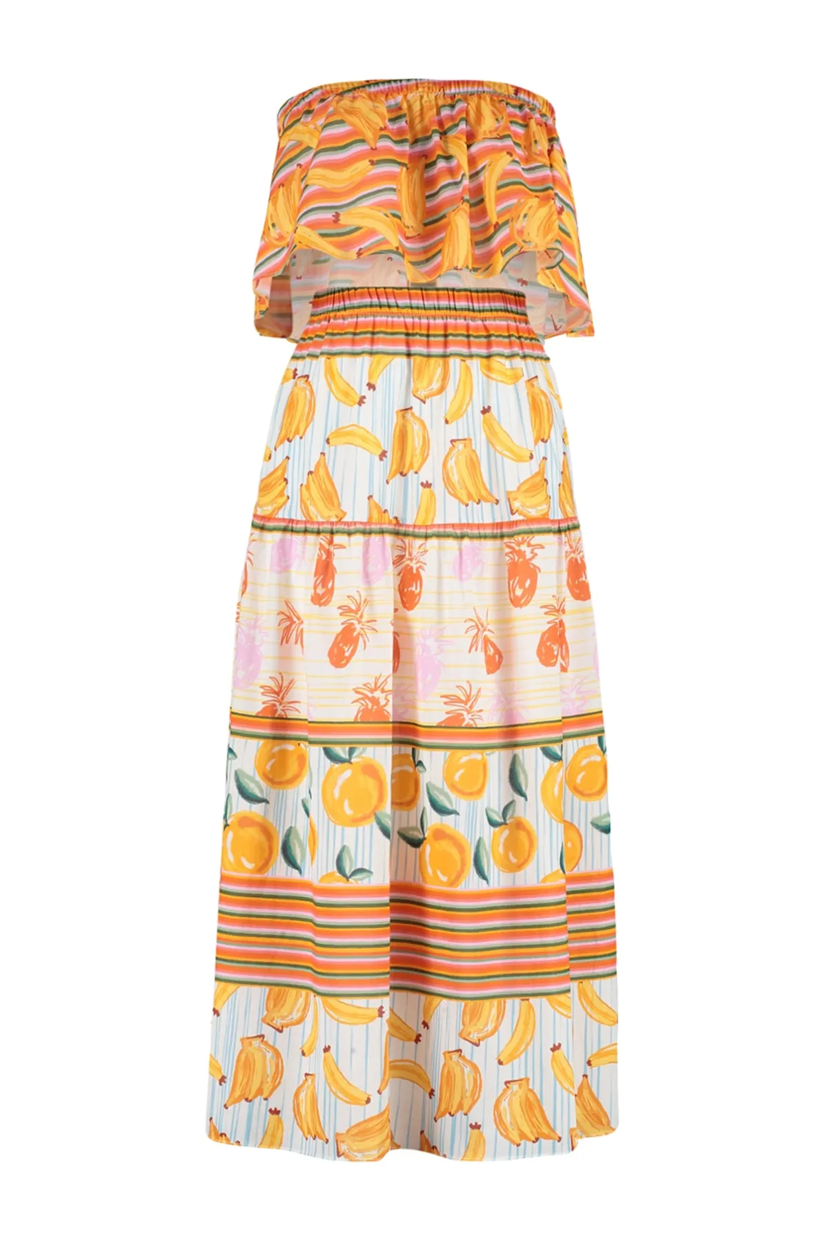 Trendyol Collection  Gewebtes Volant-Set aus 100 % Baumwolle mit Fruchtmuster TBESS23AU00178