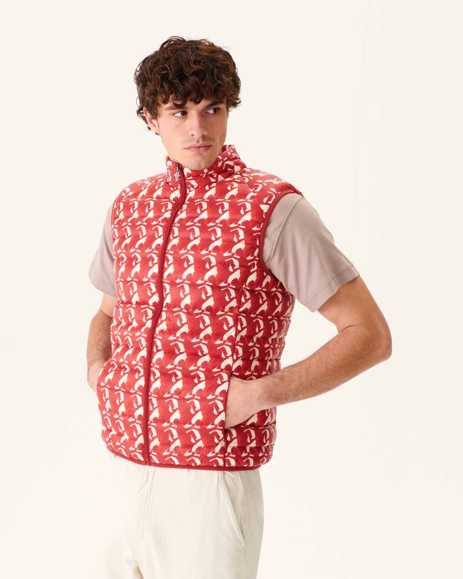 Doudoune sans manches Monogram rouge vif Tom
