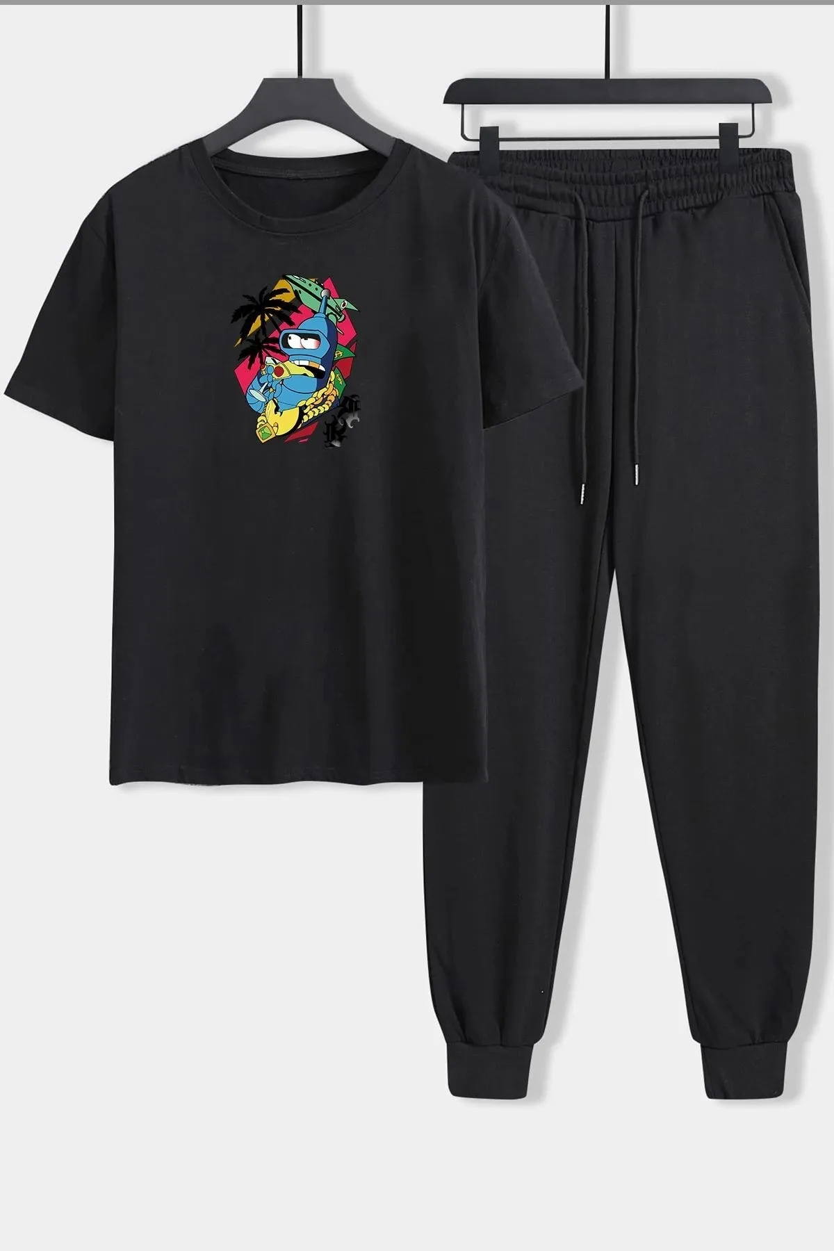 uyguntarz  Zweiteiliges Unisex-Trainingsanzugset mit Crazy Banana-Aufdruck