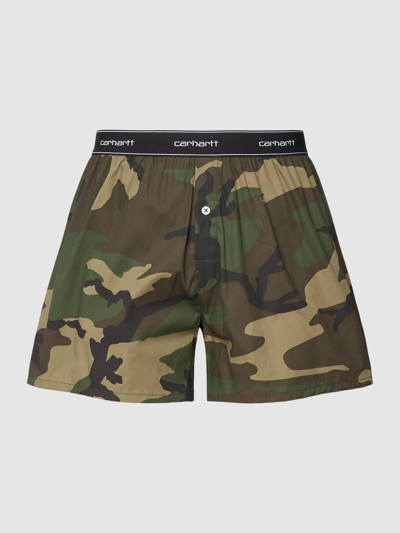 Boxershorts mit Logo-Stitching Modell 'Script' in khaki