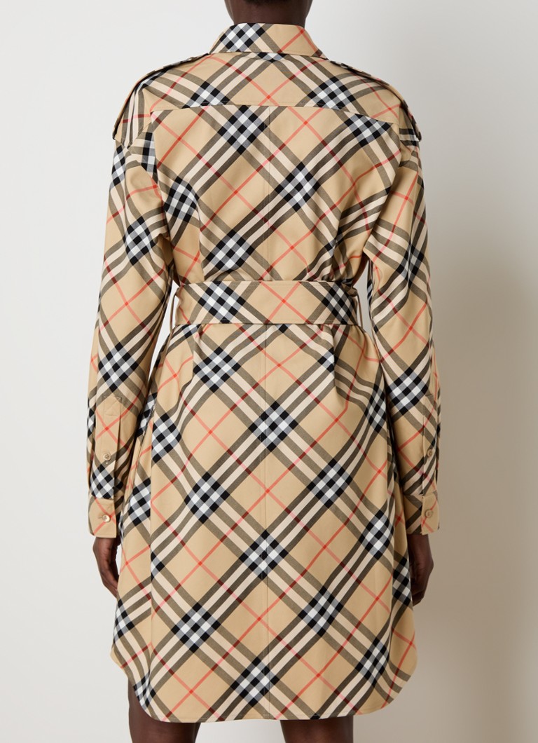 Minihalenka Burberry s kostkovaným vzorem a mašlí na pásku