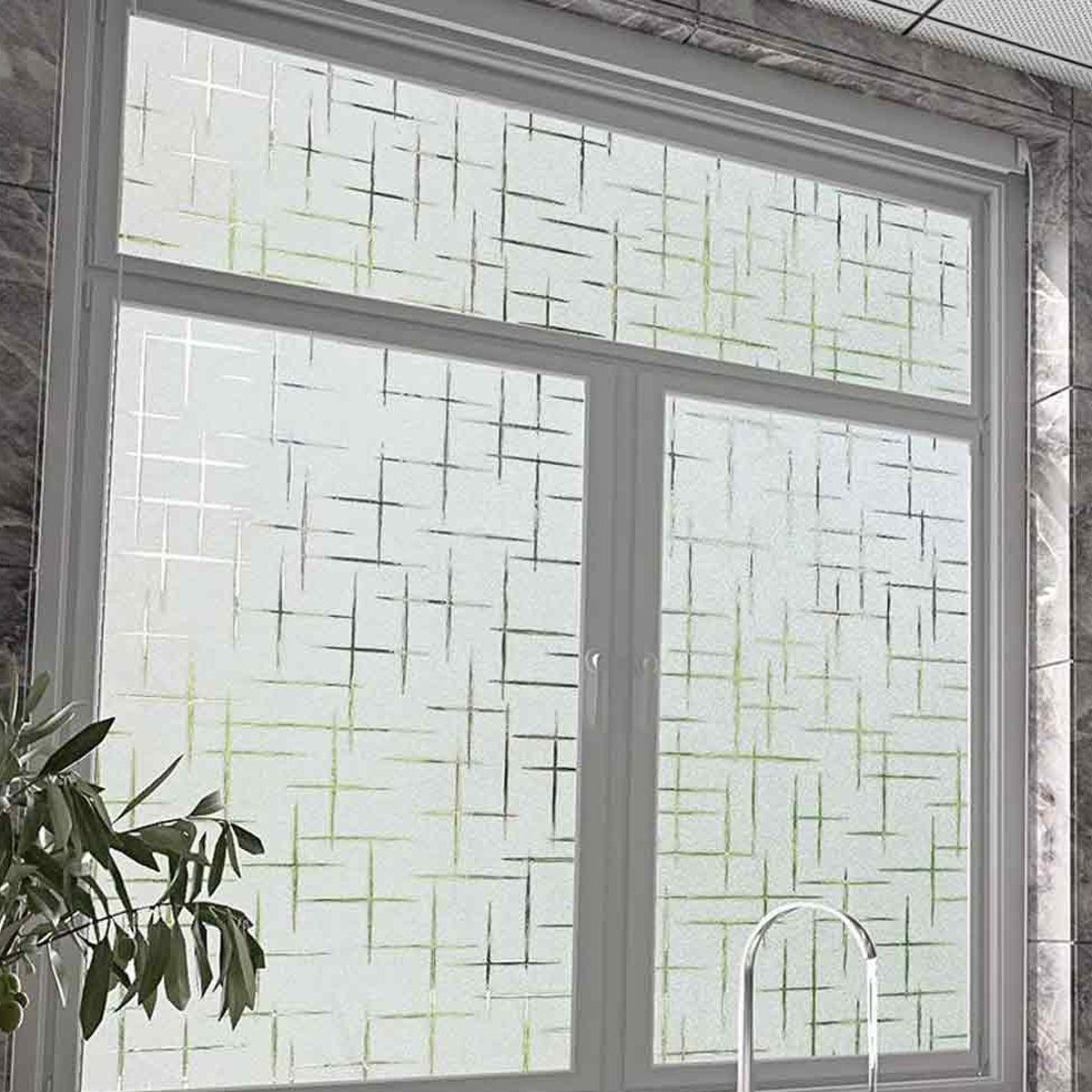 Fensterfolie Fensterfolie Selbsthaftend Sichtschutzfolie 45x200cm Mit Sternmuster, Einemgeld