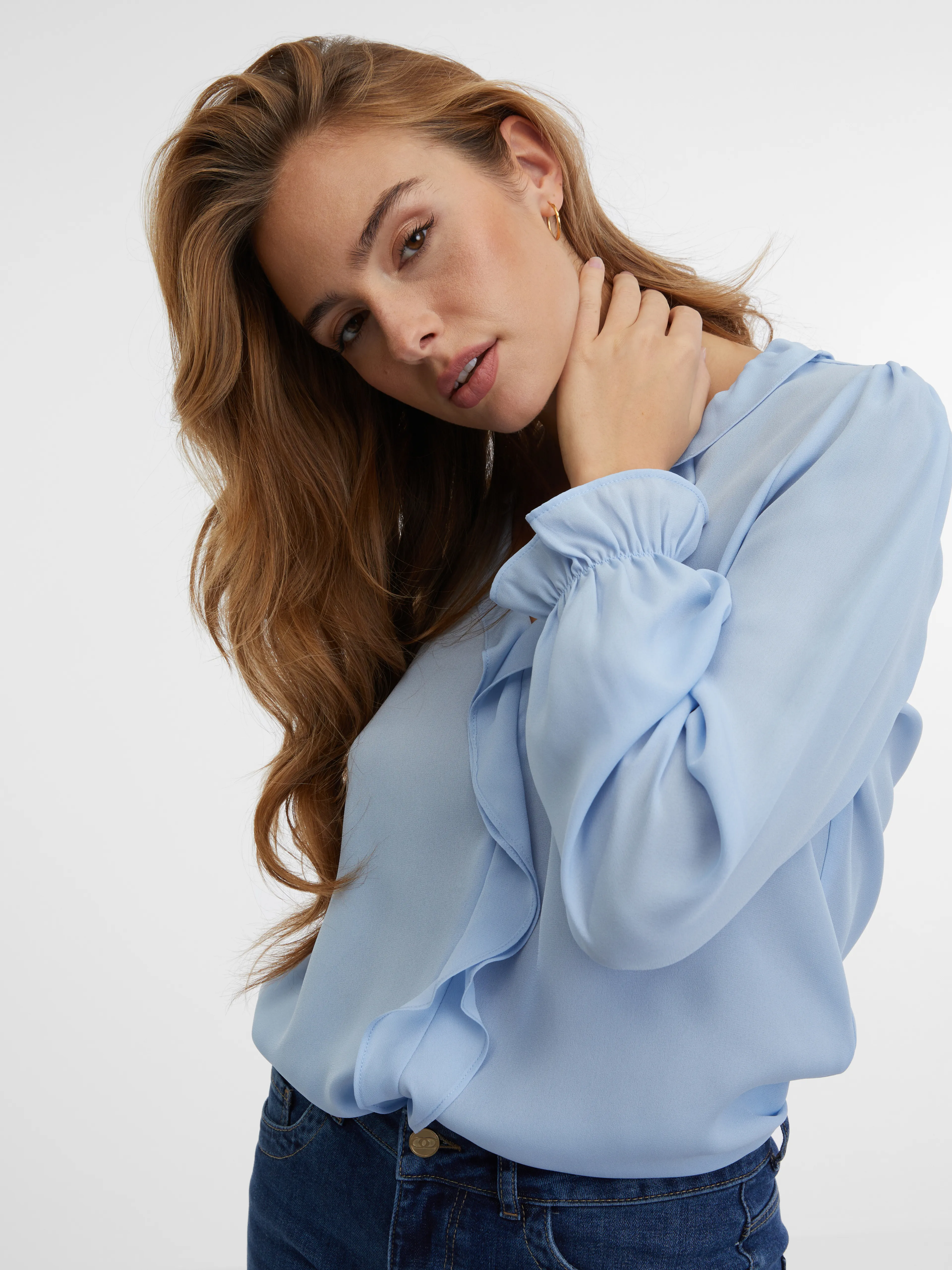 Hellblaue Bluse ORSAY