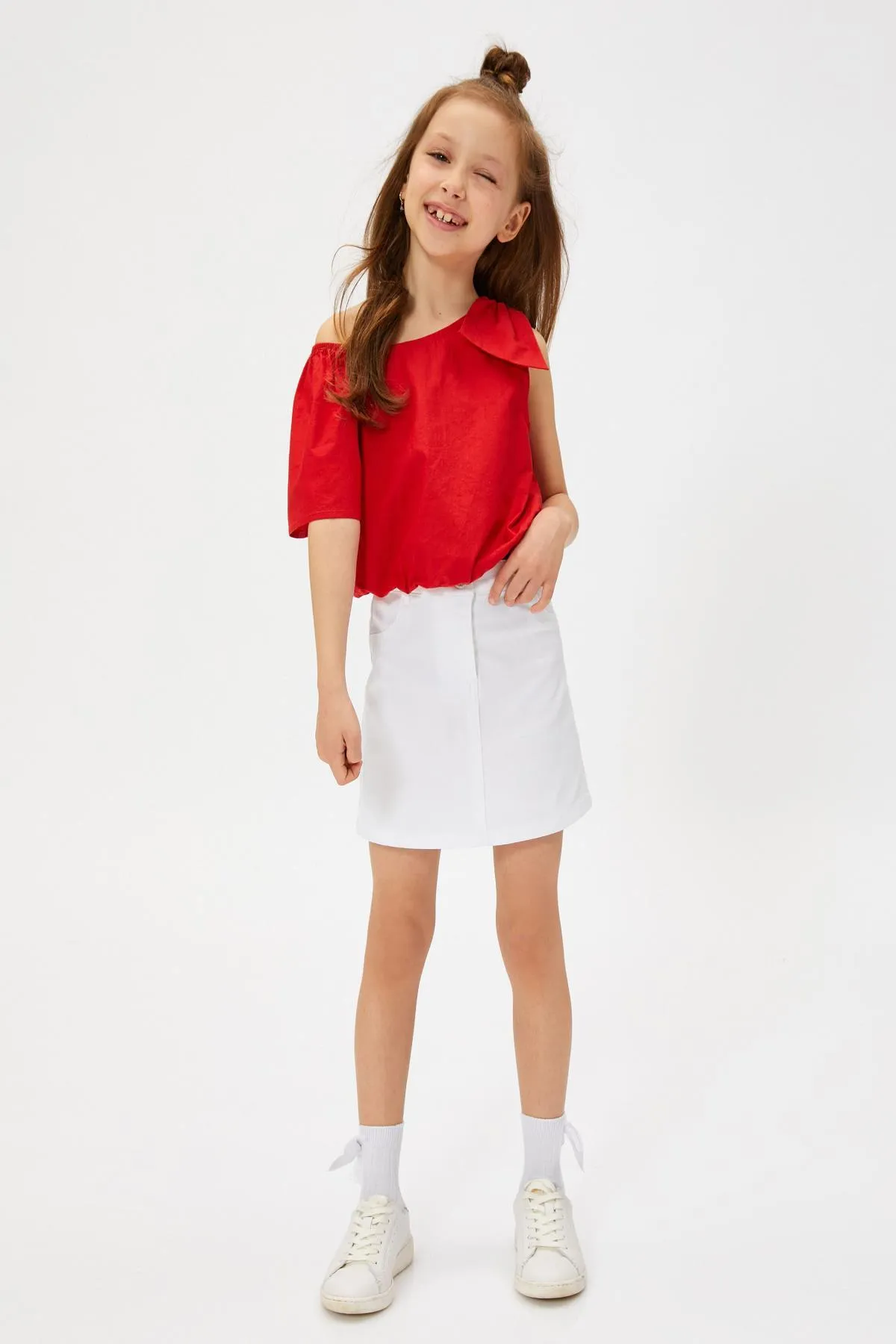 Koton  Bluse One-Shoulder-Schleife aus Baumwolle