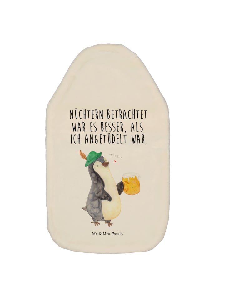 Mr. & Mrs. Panda Wärmflasche Pinguin Bier mit Spruch in Weiß günstig kaufen onesize