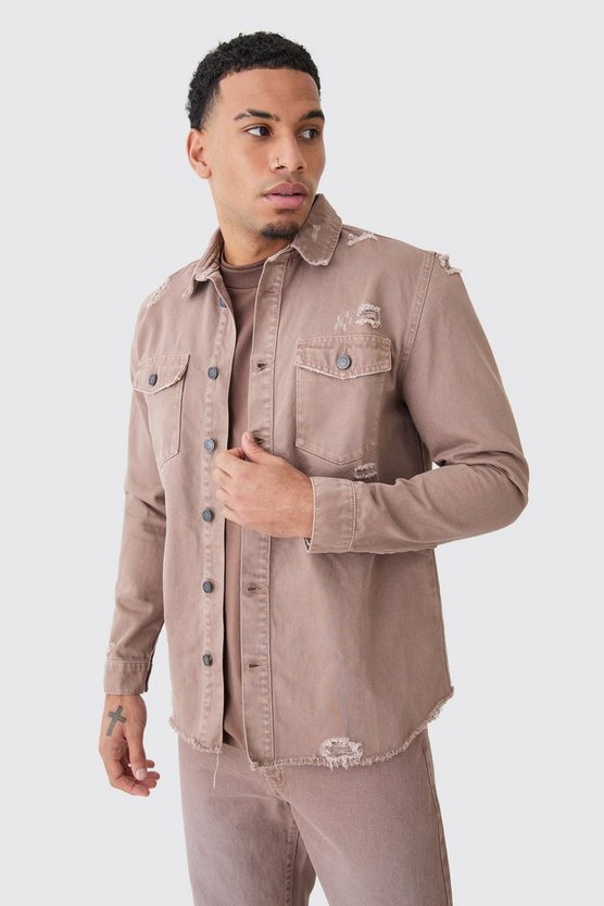 Zerrissenes Denim-Overshirt