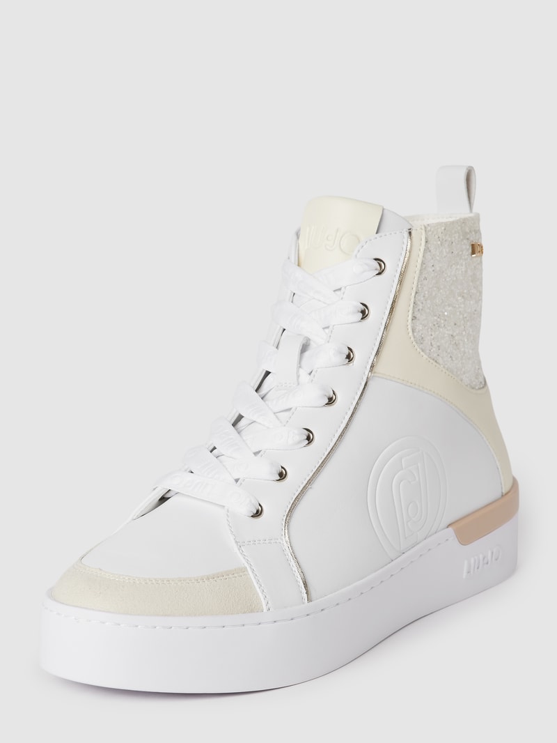 High Top Sneaker mit Paillettenbesatz Modell 'SILVIA' in weiß