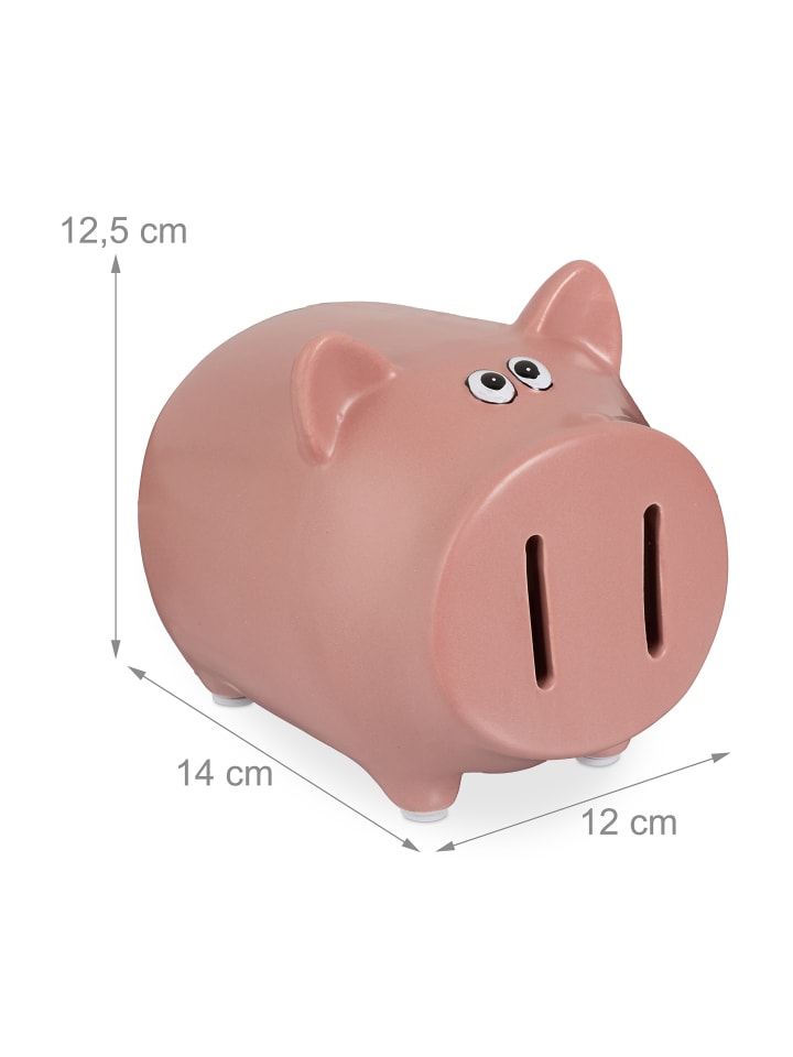 relaxdays Sparschwein in Rosa - (B)12 x (H)12,5 x (T)14 cm günstig kaufen onesize