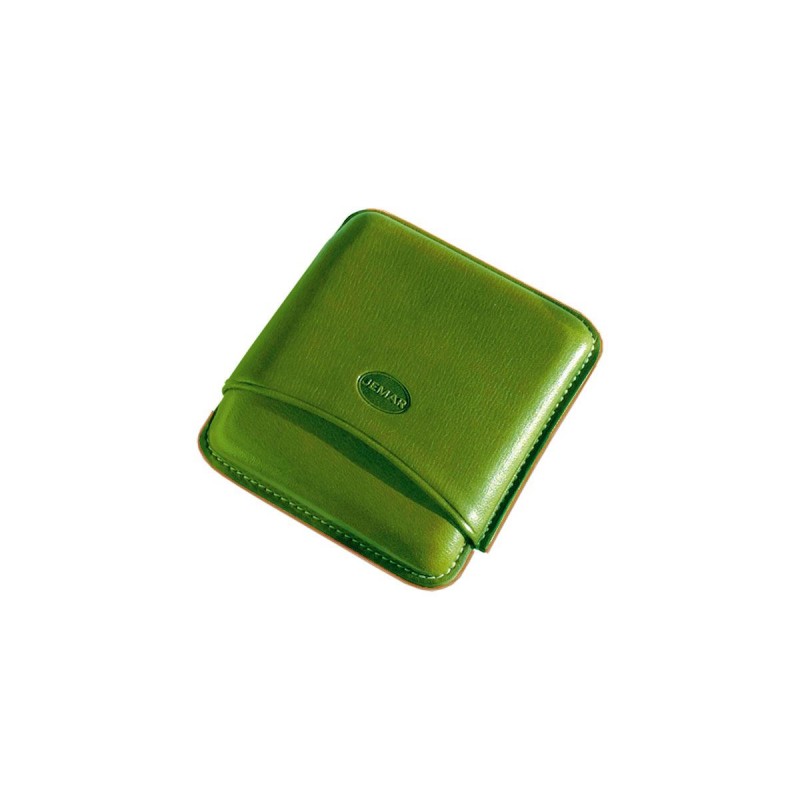 Glatte Leder-Zigarrenschachtel für 5 toskanische Zigarren Grüne Farbe, Jemar-Leder-Zigarrenschachtel