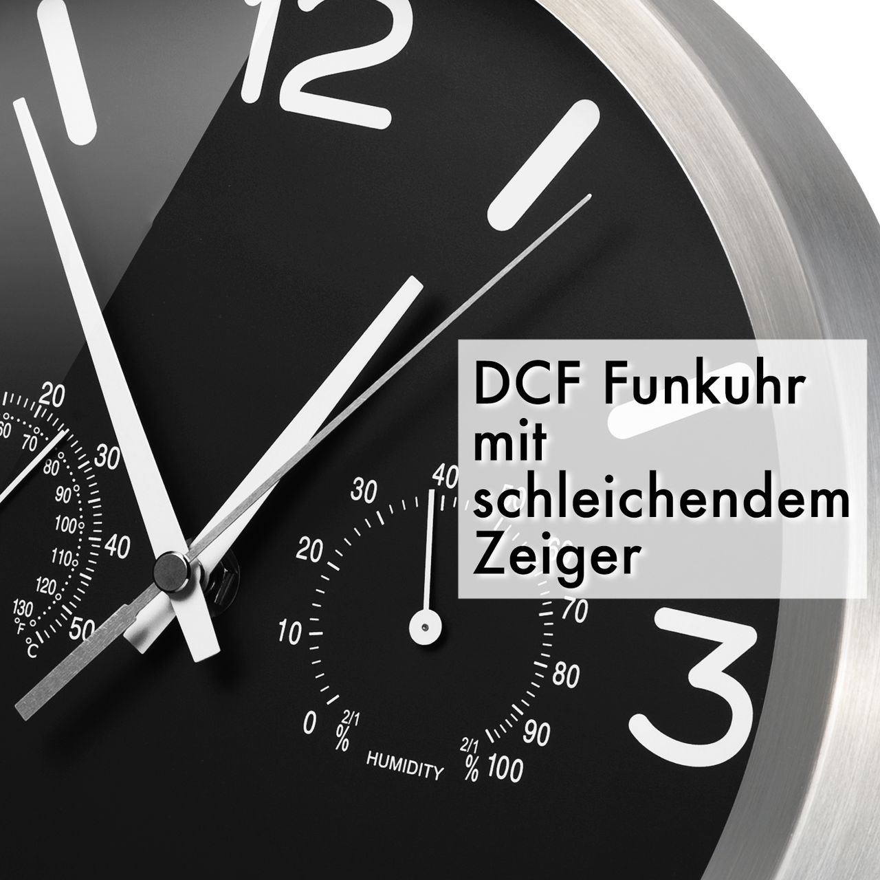 Bresser MyTime DCF Thermo-/ Hygro- Wanduhr 25cm
