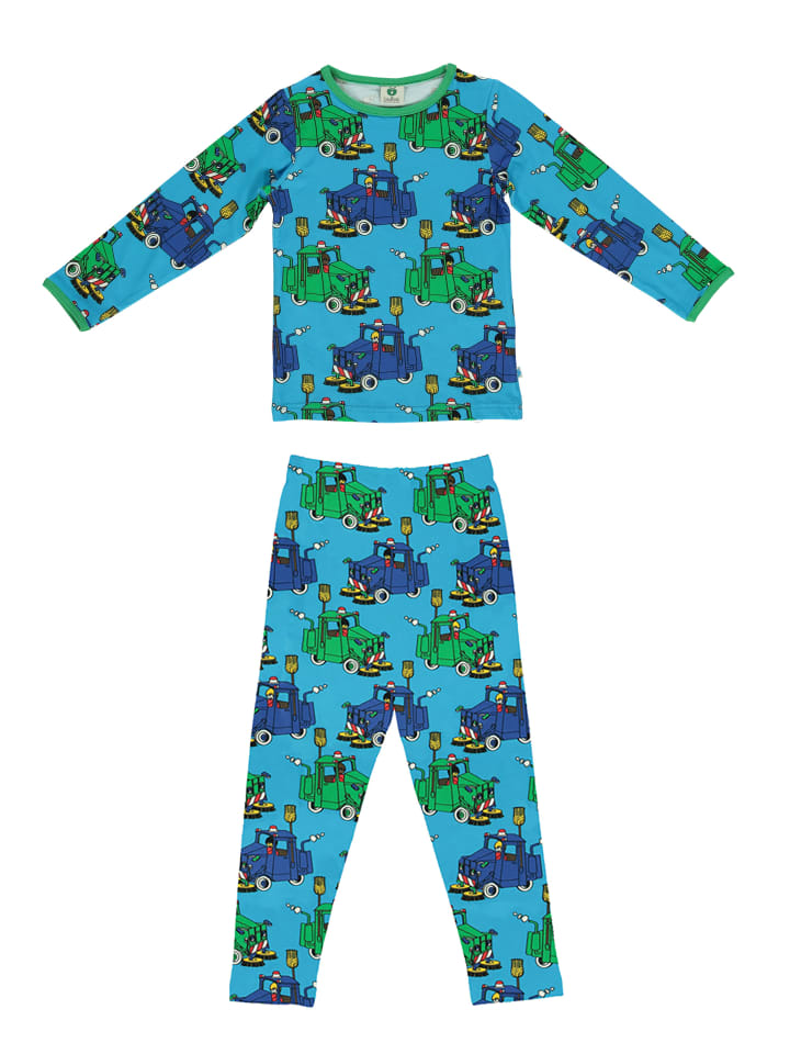 Småfolk Long Sleeves & Legging Set Kehrfahrzeug in ocean blue günstig kaufen