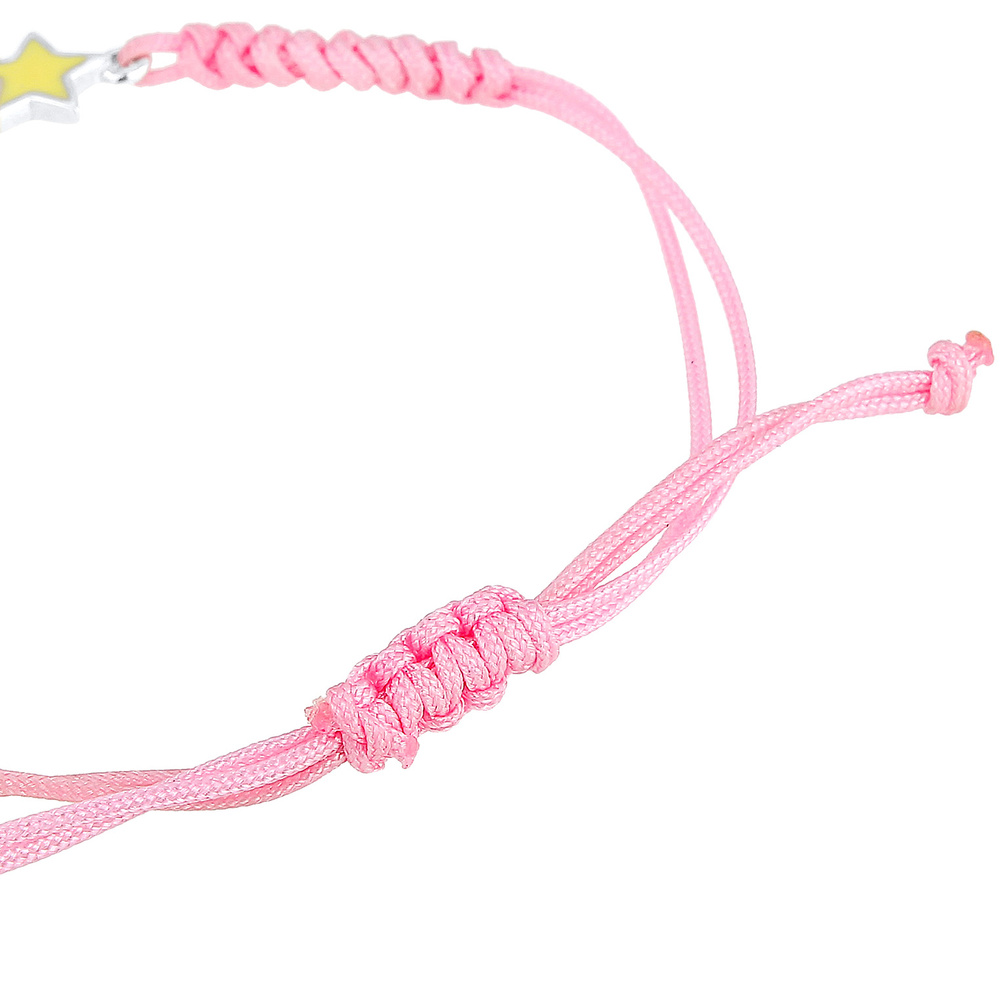 Elli Elli Bracelet Arc en Ciel Mignon Nylon Rose Bracelet Enfant  (925/1000) Argent Bracelet