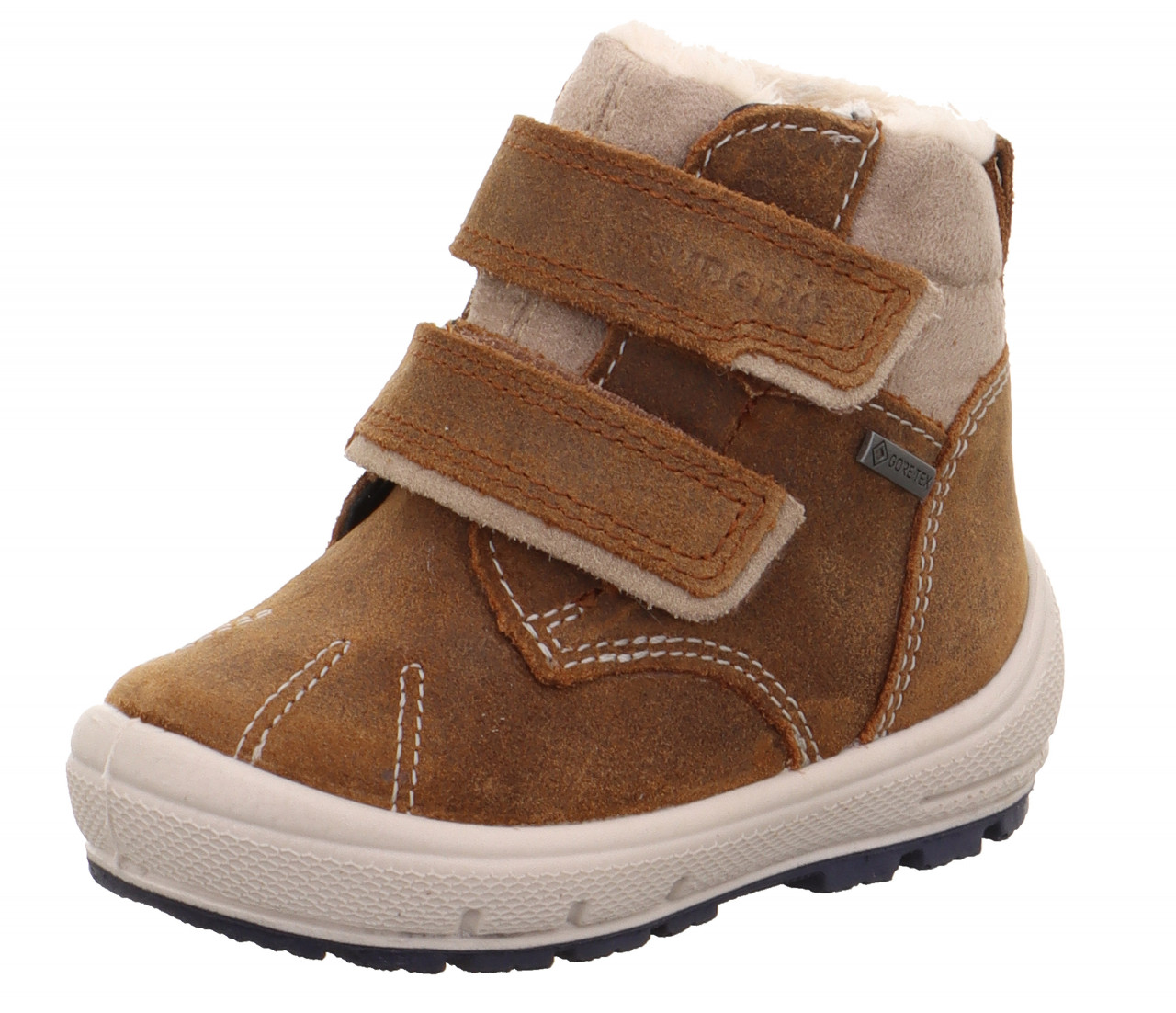 GROOVY - Braun/Beige Boots mit Klettverschluss