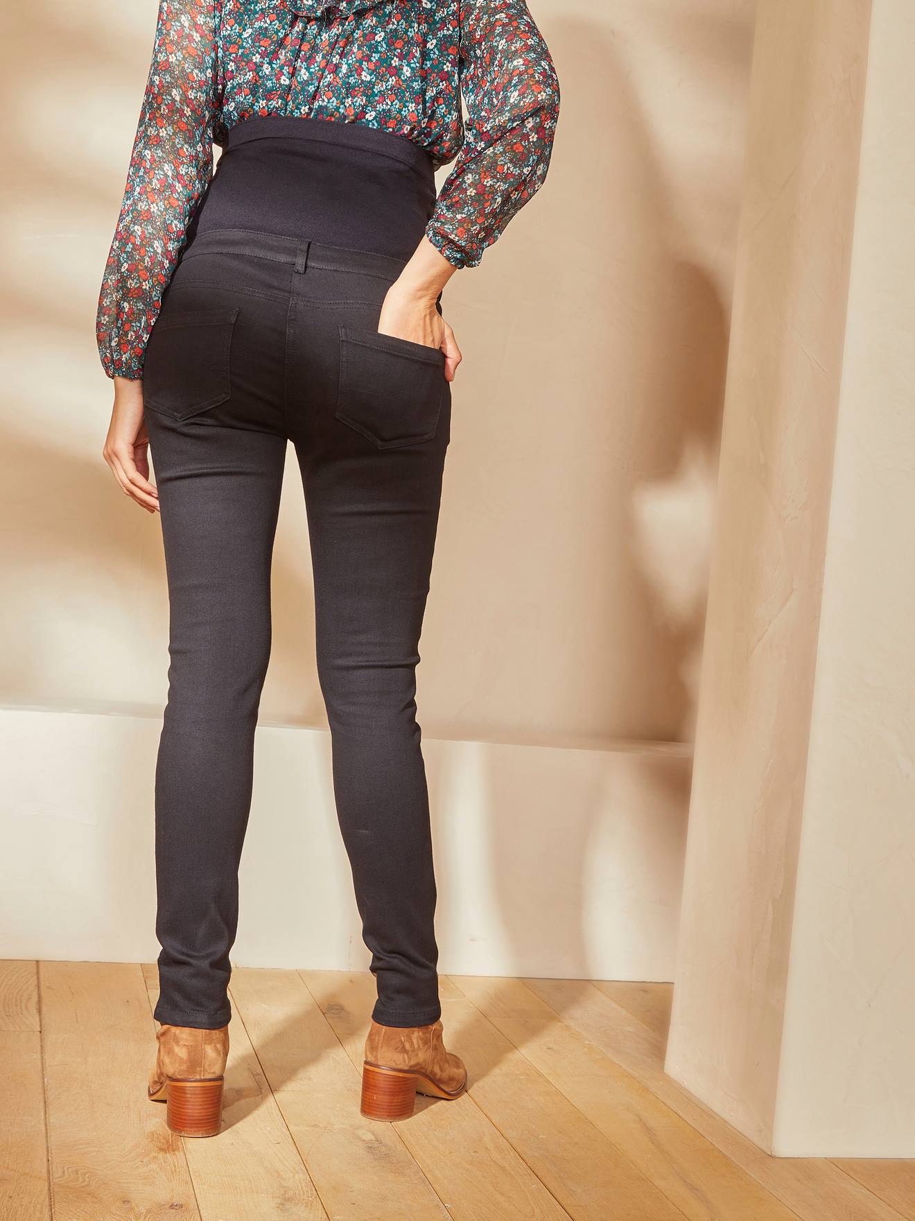 Jean slim de grossesse bandeau sans couture brut cf swatch