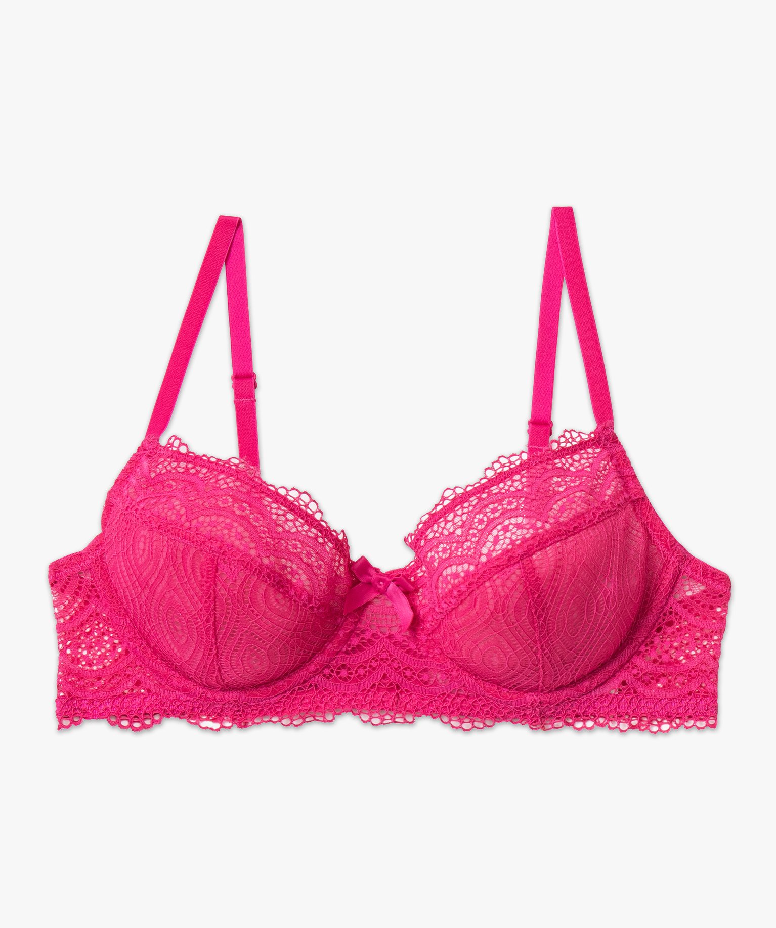 Soutien-gorge forme corbeille en dentelle femme violet | GEMO