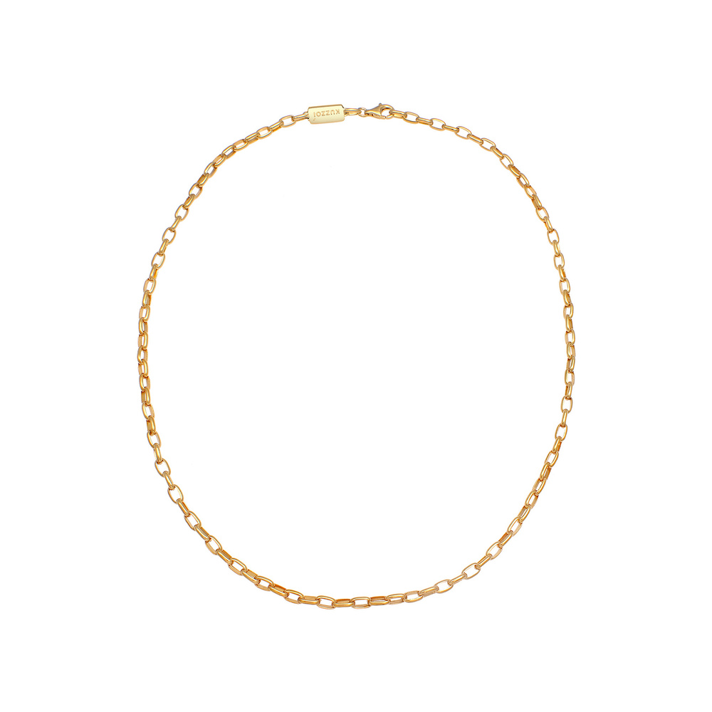 KUZZOI KUZZOI Collier Ancre ronde pour hommes, ovale de base en 925/1000 argent massif collier
