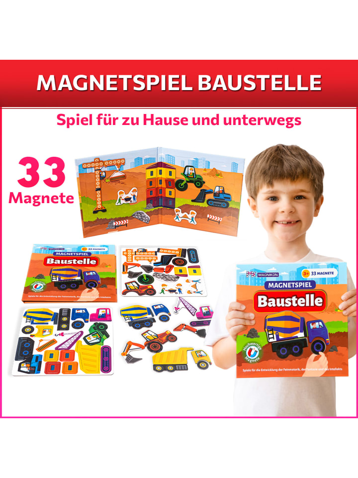 MAGNIKON Magnetspiel “Die Baustelle” mit 33 Puzzle-Magneten - ab 3 Jahren günstig kaufen onesize