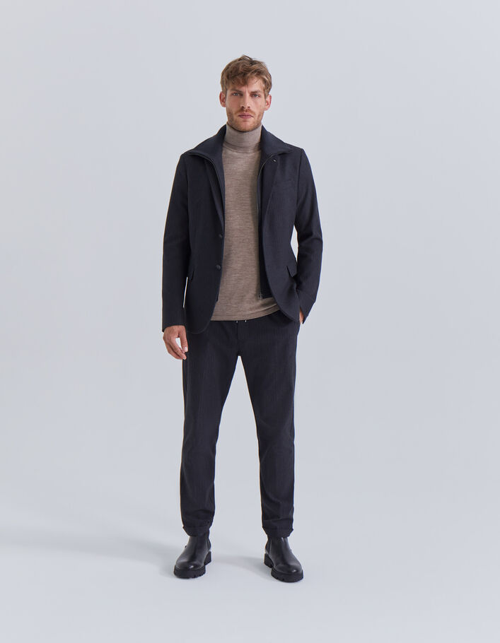Pull cappuccino tricot à col roulé Homme