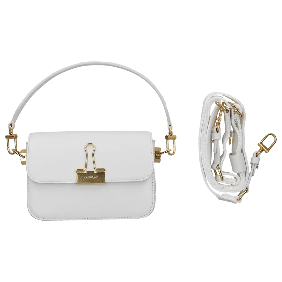 Off-White - Handtasche PLAIN BINDER S Kalbsleder - weiß