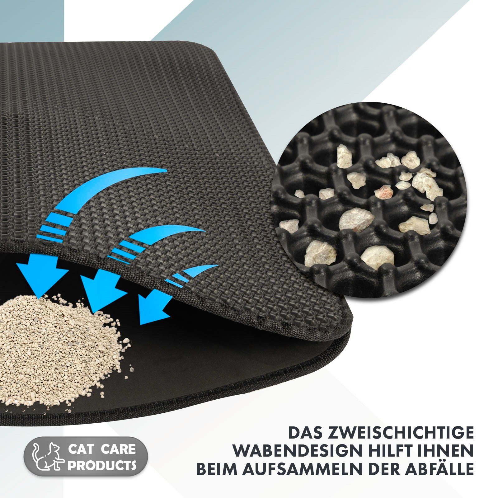 Kubus Katzentoilette Katzenstreumatte Kira, Doppelschichtiges Waben-Design, Verschiedene Farben