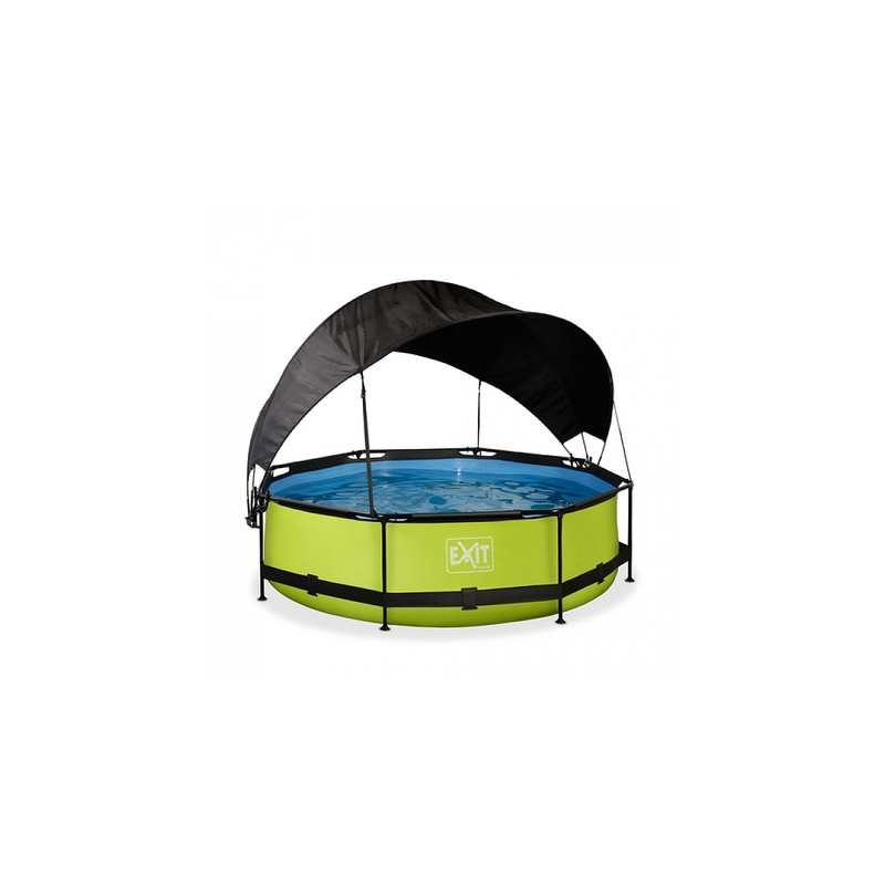 Piscine ø300x76cm avec voile d'ombrage et pompe filtrante Lime vert