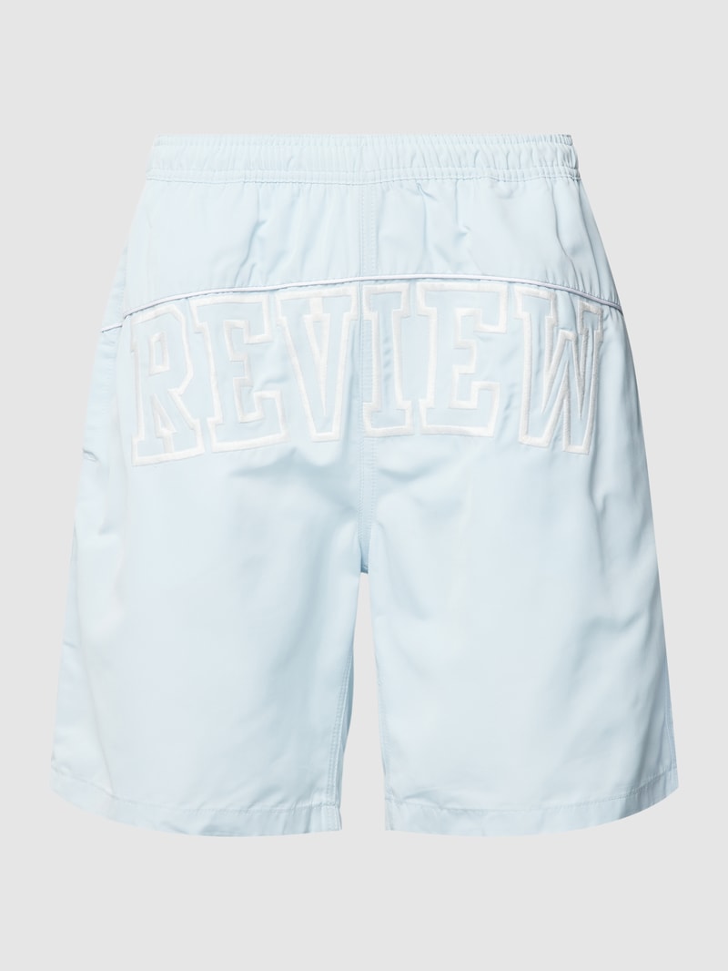 Badehose mit Label-Stitching in hellblau