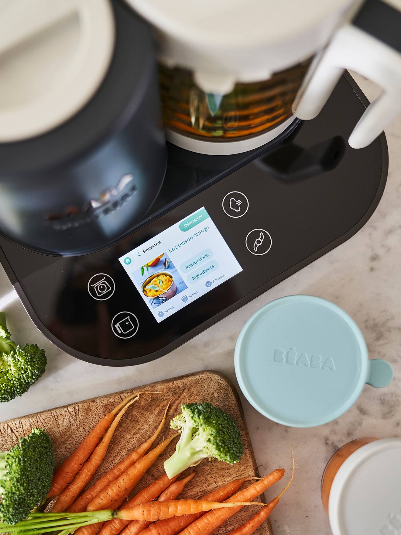 Robot connecté BEABA Babycook Smart gris anthracite/blanc