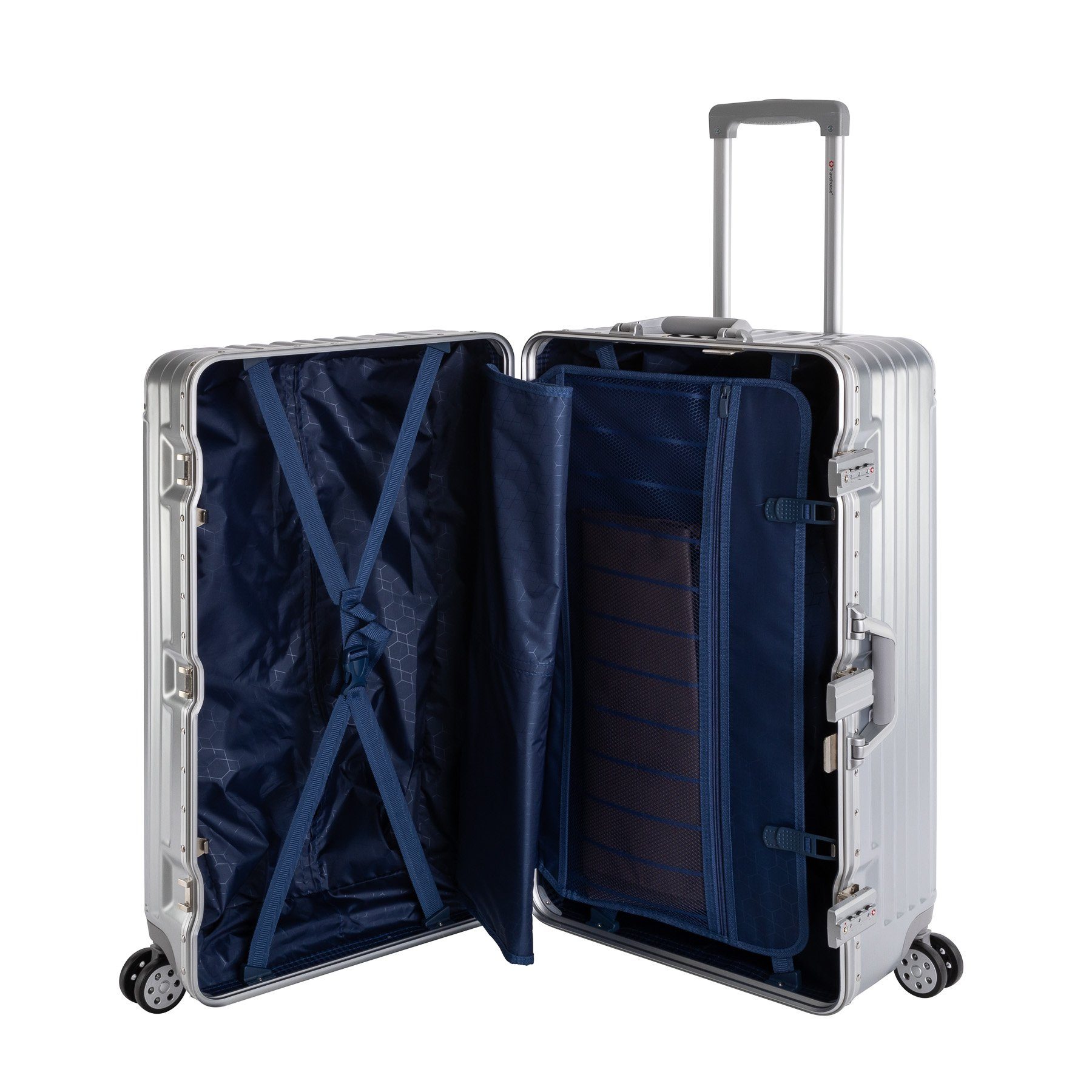Travelhouse Hartschalen-Trolley London Sports Trunk, 4 Rollen, TSA Zahlenschloss Alu-Rahmen Schnappverschluss Polycarbonat-Hartschale