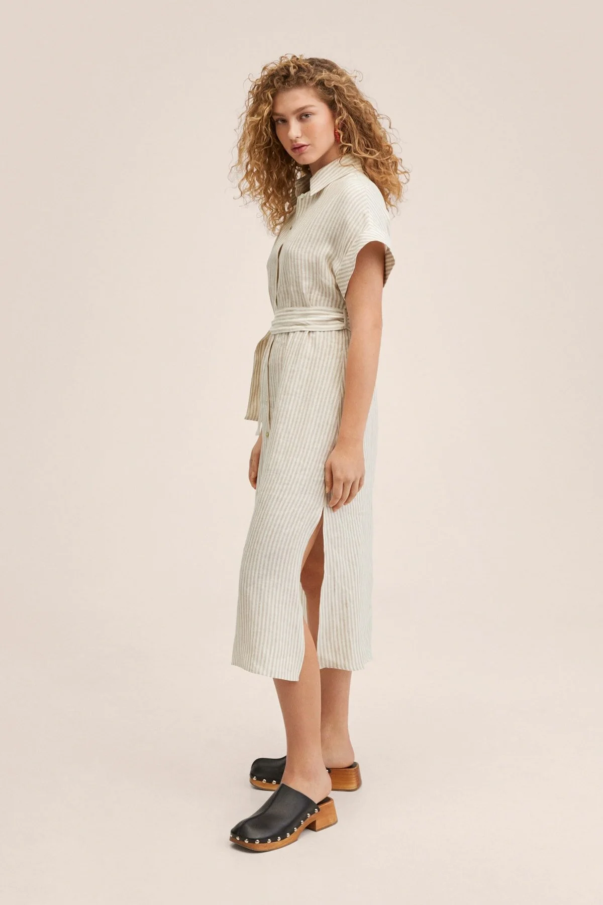 MANGO  Ecrufarbenes Damenkleid 27917106