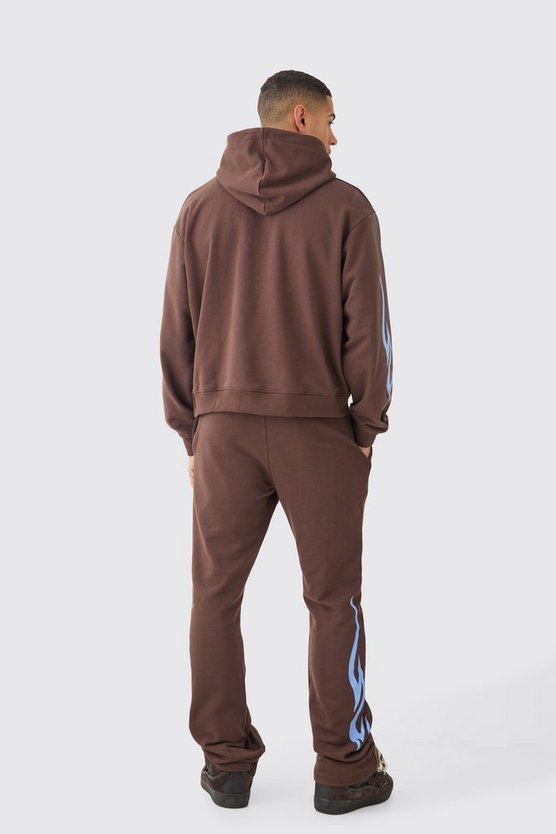 Slim Flared Stacked Spray Wash Homme Joggers