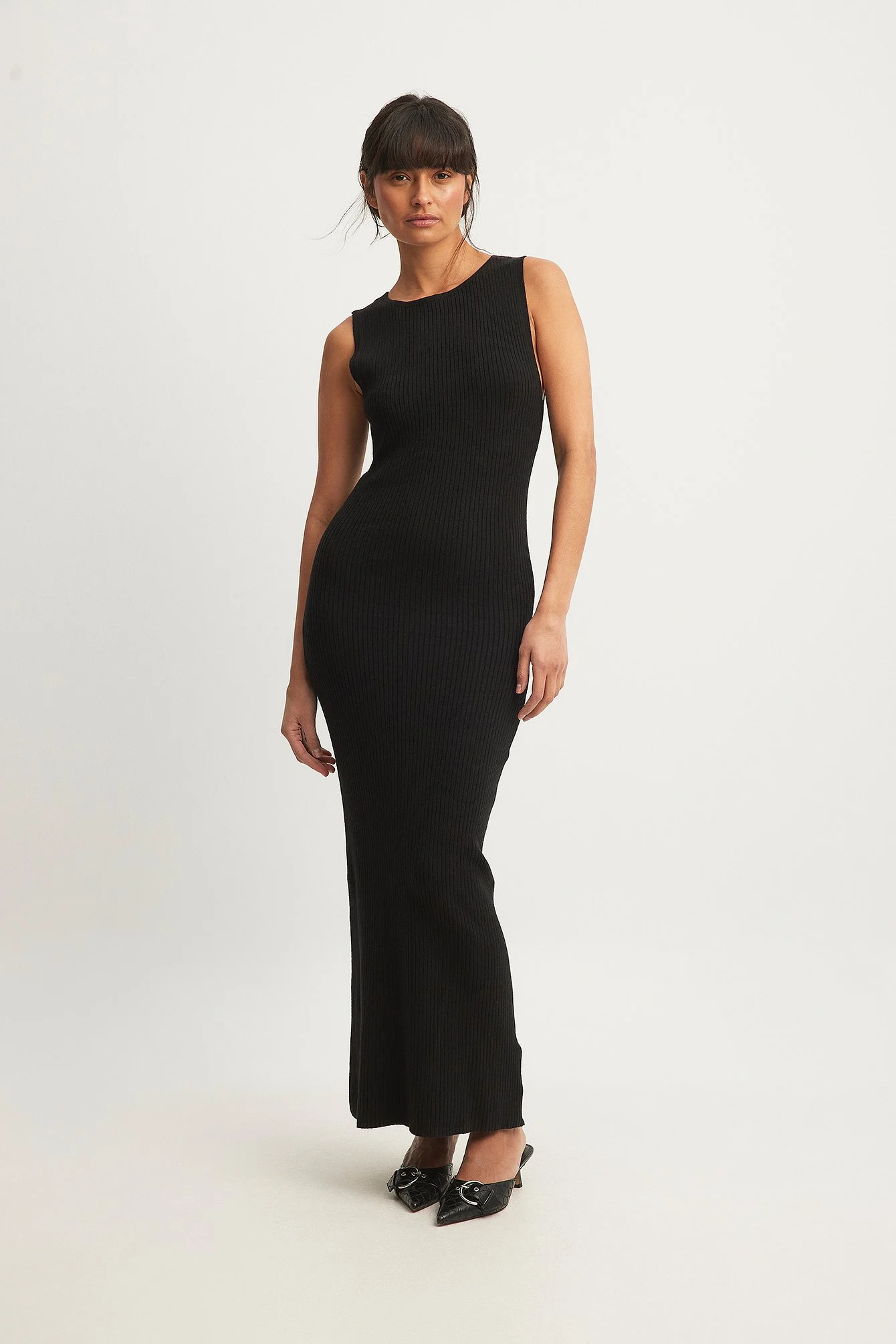 Geripptes Maxikleid aus Feinstrick