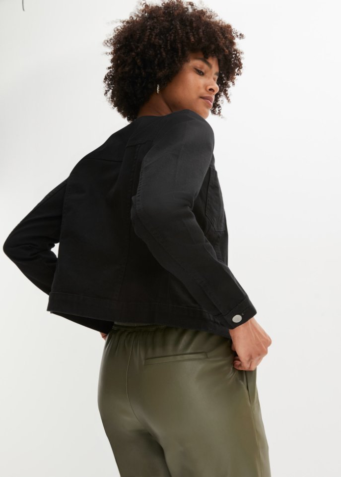 Jeanstwill-Jacke mit Nieten