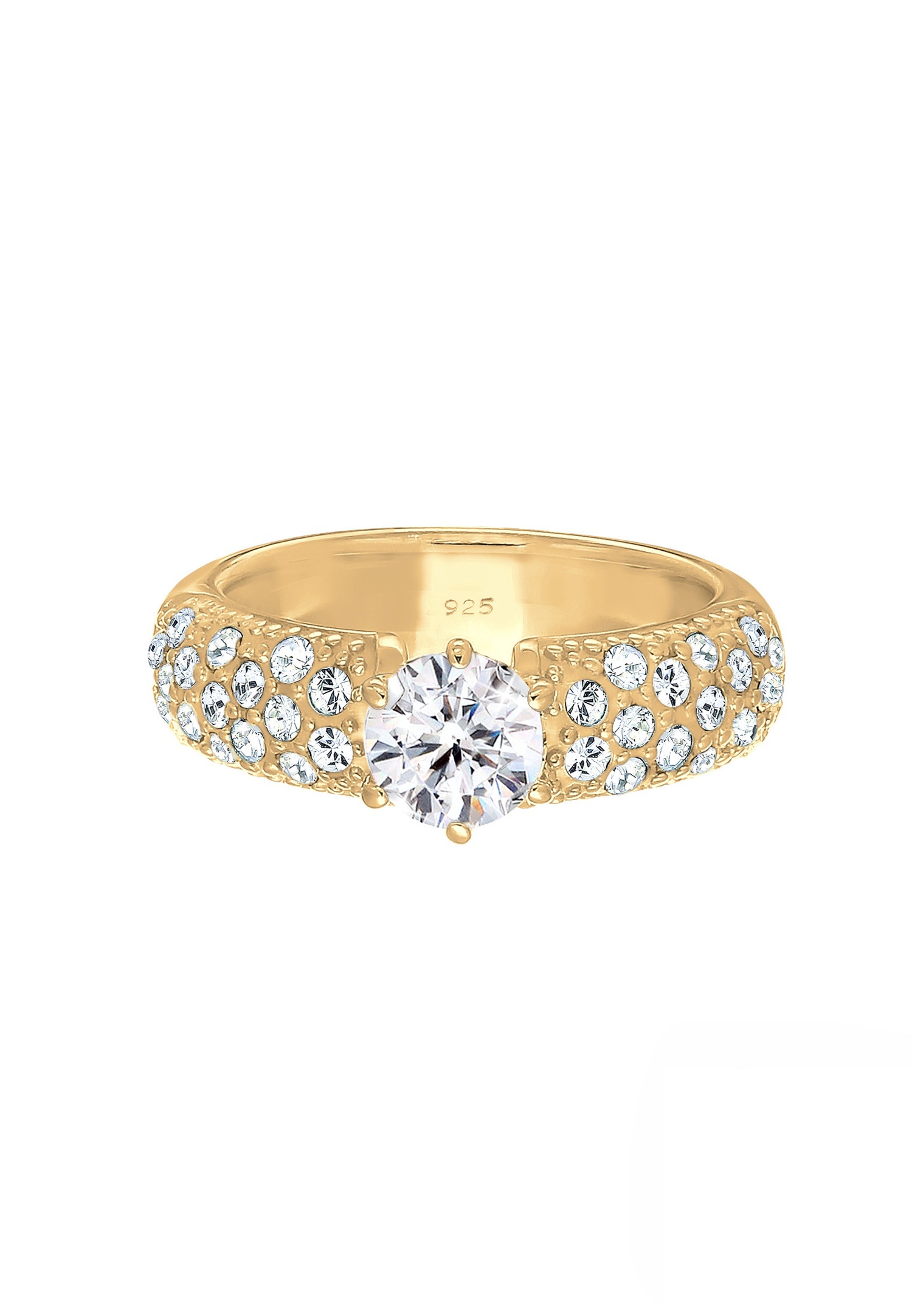 Elli PREMIUM Engagement Ring with Crystals in 925 Sterling Silver